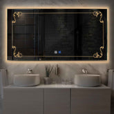 Specchio LED Rettangolare | Pulsanti touch | Funzione anti-appannamento | Luce bianca calda - Reyze Serie Good Vibes Modello 5